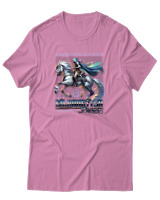 T-Shirt Αντρικό - A Lone Rider In The Veil Of Mystery - Color Thumbnail Ροζ