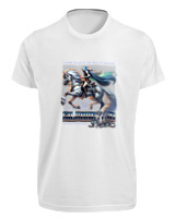 T-Shirt Fit Αντρικό - A Lone Rider In The Veil Of Mystery - Color Thumbnail 'Ασπρο