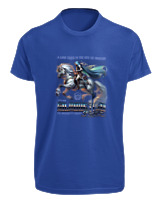 T-Shirt Fit Αντρικό - A Lone Rider In The Veil Of Mystery - Color Thumbnail Μπλε Ρουά