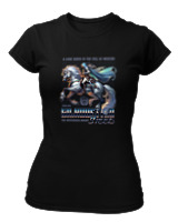 T-Shirt Στενή Γραμμή Γυναικείο - A Lone Rider In The Veil Of Mystery - Color Thumbnail Μαύρο