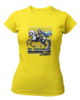 T-Shirt Στενή Γραμμή Γυναικείο - A Lone Rider In The Veil Of Mystery - Color Thumbnail Κίτρινο
