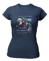 T-Shirt Στενή Γραμμή Γυναικείο - A Lone Rider In The Veil Of Mystery - Color Thumbnail Σκούρο Μπλε