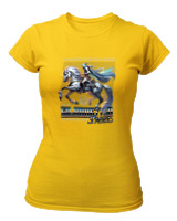 T-Shirt Στενή Γραμμή Γυναικείο - A Lone Rider In The Veil Of Mystery - Color Thumbnail Χρυσό Κίτρινο