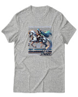 T-Shirt  Γυναικείο - A Lone Rider In The Veil Of Mystery - Color Thumbnail Γκρί Μελανζέ