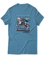 T-Shirt  Γυναικείο - A Lone Rider In The Veil Of Mystery - Color Thumbnail Τυρκουάζ