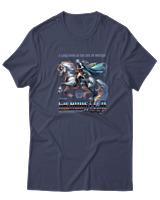 T-Shirt  Γυναικείο - A Lone Rider In The Veil Of Mystery - Color Thumbnail Μπλέ Γκρί