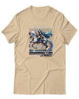 T-Shirt  Γυναικείο - A Lone Rider In The Veil Of Mystery - Color Thumbnail Μπέζ