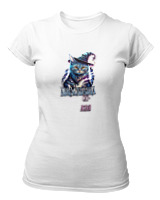 T-Shirt Στενή Γραμμή Γυναικείο - Abracadabra Cat - Color Thumbnail ΄Ασπρο