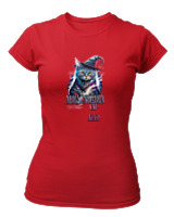 T-Shirt Στενή Γραμμή Γυναικείο - Abracadabra Cat - Color Thumbnail Κόκκινο