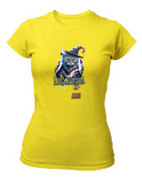 T-Shirt Στενή Γραμμή Γυναικείο - Abracadabra Cat - Color Thumbnail Κίτρινο
