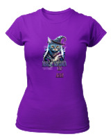 T-Shirt Στενή Γραμμή Γυναικείο - Abracadabra Cat - Color Thumbnail Σκούρο Μωβ