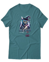 T-Shirt  Γυναικείο - Abracadabra Cat - Color Thumbnail Μπλέ Πράσινο