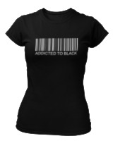 T-Shirt Στενή Γραμμή Γυναικείο - Addicted To Black - Color Thumbnail Μαύρο