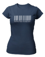 T-Shirt Στενή Γραμμή Γυναικείο - Addicted To Black - Color Thumbnail Σκούρο Μπλε