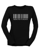 Μακρυμάνικο Μακό Γυναικείο - Addicted To Black - Color Thumbnail Μαύρο