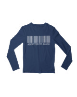 Μακρυμάνικο Μακό Παιδικό - Addicted To Black - Color Thumbnail Σκούρο Μπλε