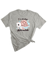 T-Shirt Woman Fashion Γυναικείο - Adorable - Color Thumbnail GREY MELANZE