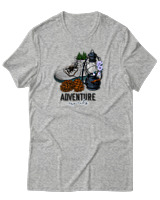 T-Shirt Αντρικό - Adventure Awaits - Color Thumbnail Γκρι Μελανζέ