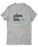 T-Shirt Αντρικό - Adventure Awaits Letters - Color Thumbnail Γκρι Μελανζέ