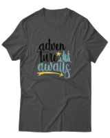 T-Shirt Αντρικό - Adventure Awaits Letters - Color Thumbnail Ανθρακί