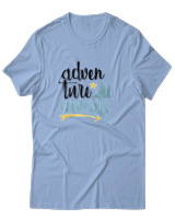T-Shirt Αντρικό - Adventure Awaits Letters - Color Thumbnail Γαλάζιο
