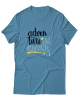 T-Shirt Αντρικό - Adventure Awaits Letters - Color Thumbnail Τιρκουάζ