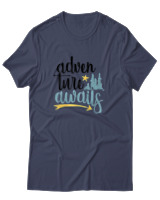 T-Shirt Αντρικό - Adventure Awaits Letters - Color Thumbnail Μπλε Γκρι