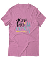 T-Shirt Αντρικό - Adventure Awaits Letters - Color Thumbnail Ροζ