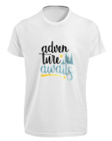 T-Shirt Fit Αντρικό - Adventure Awaits Letters - Color Thumbnail 'Ασπρο
