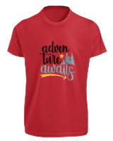 T-Shirt Fit Αντρικό - Adventure Awaits Letters - Color Thumbnail Κόκκινο