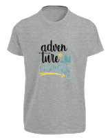 T-Shirt Fit Αντρικό - Adventure Awaits Letters - Color Thumbnail Γκρι Μελανζέ