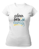 T-Shirt Στενή Γραμμή Γυναικείο - Adventure Awaits Letters - Color Thumbnail ΄Ασπρο