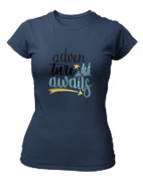 T-Shirt Στενή Γραμμή Γυναικείο - Adventure Awaits Letters - Color Thumbnail Σκούρο Μπλε