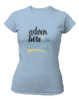 T-Shirt Στενή Γραμμή Γυναικείο - Adventure Awaits Letters - Color Thumbnail Γαλάζιο
