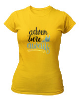 T-Shirt Στενή Γραμμή Γυναικείο - Adventure Awaits Letters - Color Thumbnail Χρυσό Κίτρινο