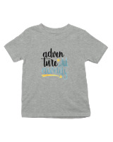 T-Shirt  Παιδικό - Adventure Awaits Letters - Color Thumbnail Γκρι Μελανζέ