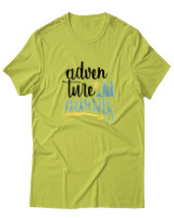T-Shirt  Γυναικείο - Adventure Awaits Letters - Color Thumbnail Λαχανί