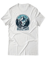 T-Shirt Αντρικό - Adventure Awaits Mountain - Color Thumbnail Άσπρο