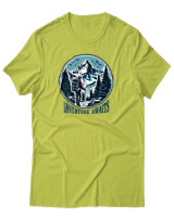 T-Shirt Αντρικό - Adventure Awaits Mountain - Color Thumbnail Λαχανί
