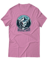 T-Shirt Αντρικό - Adventure Awaits Mountain - Color Thumbnail Ροζ
