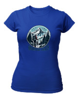 T-Shirt Στενή Γραμμή Γυναικείο - Adventure Awaits Mountain - Color Thumbnail Μπλε Ρουά