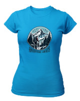 T-Shirt Στενή Γραμμή Γυναικείο - Adventure Awaits Mountain - Color Thumbnail Τιρκουάζ