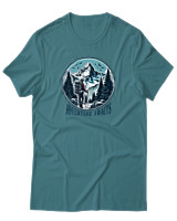 T-Shirt  Γυναικείο - Adventure Awaits Mountain - Color Thumbnail Μπλέ Πράσινο