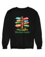 Φούτερ χωρίς κουκούλα Γυναικείο - Adventure Awaits River - Color Thumbnail Μαύρο