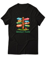 T-Shirt  Γυναικείο - Adventure Awaits River - Color Thumbnail Μαύρο