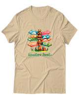 T-Shirt  Γυναικείο - Adventure Awaits River - Color Thumbnail Μπέζ