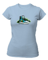 T-Shirt Στενή Γραμμή Γυναικείο - Adventure Awaits Shoe - Color Thumbnail Γαλάζιο