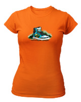 T-Shirt Στενή Γραμμή Γυναικείο - Adventure Awaits Shoe - Color Thumbnail Πορτοκαλί