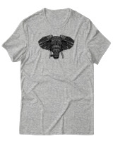 T-Shirt Αντρικό - African Elephant - Color Thumbnail Γκρι Μελανζέ