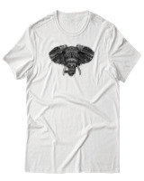 T-Shirt Αντρικό - African Elephant - Color Thumbnail Άσπρο